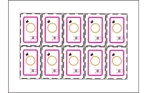 A4 layout combo rfid inlay sheet